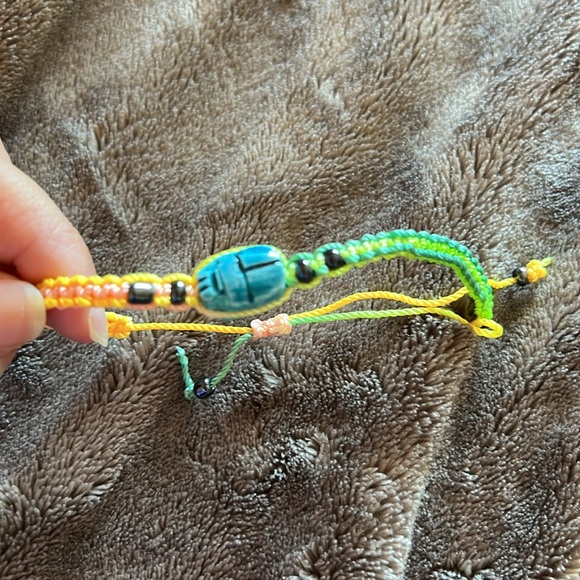 Turquoise Scarab stone Egyptian bracelet - Picture 3 of 6